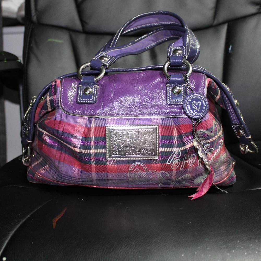 coach poppy tartan purse